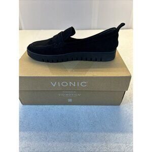 Vionic Uptown Slip-Ons Black Suede Penny Loafer Shoes  Women's Sz 10 Excellent